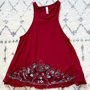 Xhilaration Target Flowy Red Tank Top size XS